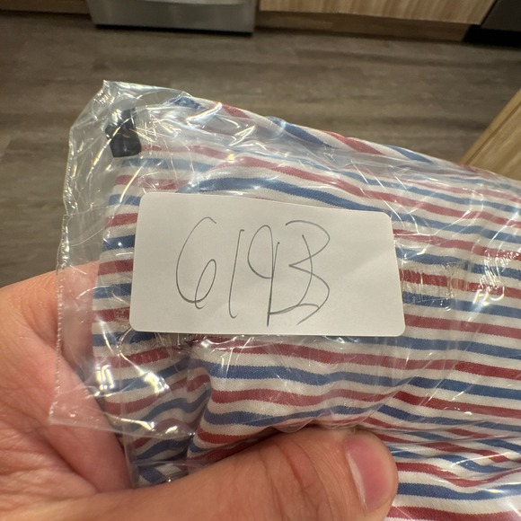 J Crew Shirt Mens Large Blue Red Stripe Cotton Classic Long Sleeve Preppy Casual - Picture 8 of 8